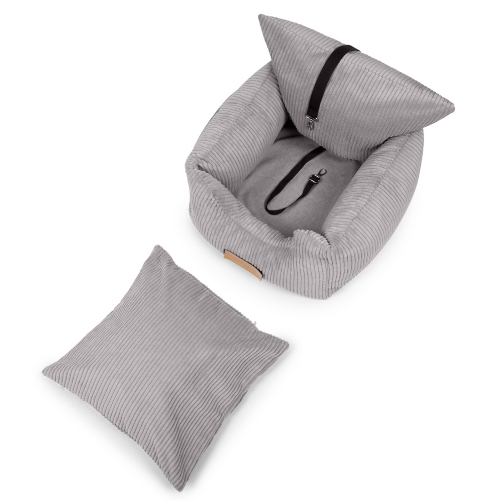 PetsPersonal Mand & Autostoel Licht Grijs